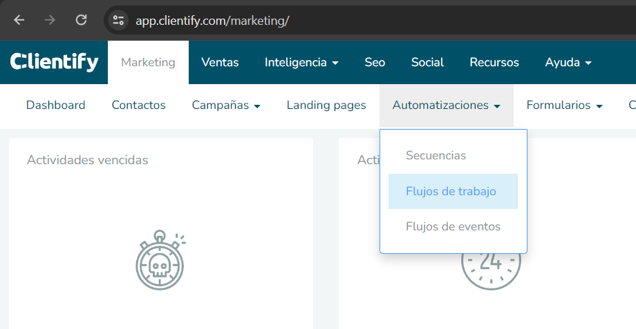 tipos de automatización clientify